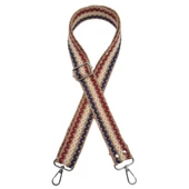 Çanta Aksesuar 120x4 cm Jüt Kolon Çanta Sapı Zincir Desen Lacivert Bordo Krem Renk Gümüş Metalli - 1