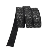 Çanta Aksesuar 3 cm Polyester Kolon Siyah Gümüş Simli 1 Metre - 1