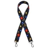 Çanta Aksesuar 120x3 cm Polyester Kolon Çanta Sapı Çiçekli Gümüş Metalli - 1