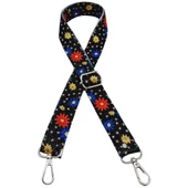 Çanta Aksesuar 120x3 cm Polyester Kolon Çanta Sapı Çiçekli Gümüş Metalli - 2
