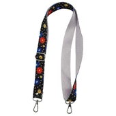 Çanta Aksesuar 120x3 cm Polyester Kolon Çanta Sapı Çiçekli Gümüş Metalli - 4