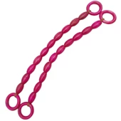 Çanta Aksesuar 20 mm Oval Ahşap Boncuklu 40 cm Fuşya Renk Çanta Sapı - 1