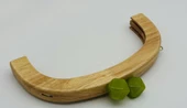 Çanta Aksesuar 25 Cm Açık Renk  Oval Ahşap Burs Yeşil  Renk Toplu - 1