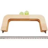 Çanta Aksesuar 20 cm Açık Renk Ahşap Burs Elma Yeşili Renk Toplu - 2