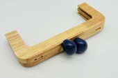 Çanta Aksesuar 20 Cm  Oval Lacivert Toplu Ahşap Burs - 1