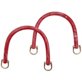 Çanta Aksesuar 16 cm Akrilik Kırmızı Renk Çanta Tutma Sapı Light Gold Metalli - 1