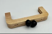 Çanta Aksesuar 20 Cm  Oval Siyah Toplu Ahşap Burs - 1