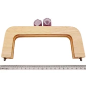 Çanta Aksesuar 20 cm Açık Renk Ahşap Burs Ebruli Mürdüm Renk Toplu - 2