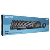 Everest Siyah Usb Kablosuz Combo Q Standart Klavye + Mouse Set - 2