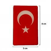 Türk Bayrağı Damla Etiket Sticker Yapıştırma (2li) 8cm x 5cm - 2