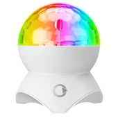 Mikado Beyaz Şarjlı BT-TF Cart-USB Tavan Led Işıklı Disko Topu Speaker - 2