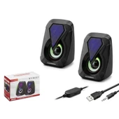 Hadron Bilgisayar Speaker 1.1 Ledli Siyah Hoparlör - 1