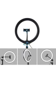 10inç 26cm Youtube Instagram Tiktok Selfie  Stüdyo Video Fotoğraf Ring Light  Tripod Led Hal thumbnail 12