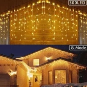 8 Fonksiyonlu 16 Saçaklı Perde Led 3 x 1 (Günışığı) - 7