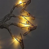 Bakır Renkli Led Işıklı Fotoğraf Asma Işık Süsleme Mandalları - 9