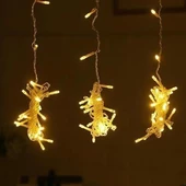 8 Fonksiyonlu 200 Led 10 Saçak Şerit Led 2x2 Perde İp Led  (Gün Işığı) - 4
