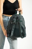 Saten Kumaş Kadın Sırt Çantası 33*23 Cm Yağmur İtici Kumaş Mega Bag Kapaklı Taşlı Model - 9