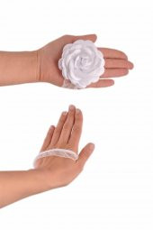 12 li Kına El Gülü Beyaz 8 cm - 1
