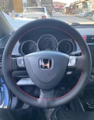 DİKİŞLİ DİREKSİYON KILIFI SİYAH DERİ KIRMIZI DİKİŞLİ  HONDA JAZZ thumbnail 1