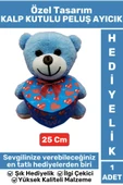Özel Tasarım Kız Arkadaş Sevgiliye Hediyelik Sevgililer Günü Özel Gün KALP KUTULU Mavi PELUŞ AYICIK thumbnail 1