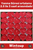 Premium Şık Dekoratif Ambians Sevgililer Günü Özel Gün Süslemesi 50 Adet KIRMIZI KALPLİ TEALIGHT MUM - 2