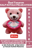 Özel Tasarım Kız Arkadaş Sevgiliye Hediyelik Sevgililer Günü Özel Gün KALP KUTULU Pembe PELUŞ AYICIK thumbnail 1