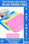 Özel Üretim Yüksek Kaliteli 3 Kat Emici Tüm Yüzeylerde Etkili Mutfak Banyo Islak Sihirli Bez 1 Adet - 1