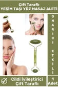 Özel Cilt Yenileyici Gençleştirici Çift Taraflı Şans Getiren YEŞİM TAŞI Jade Roller Yüz Masaj Aleti - 1