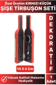 Premium Yüksek Kaliteli Tasarımlı Şişe Açacağı KIRMIZI Tirbuşon Seti - 1
