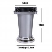 Yıldız Mobilya Masa Puf Sehpa TV Ünitesi Ayağı Saten Gri Baza Ayak 10 cm (4 Adet) - 3