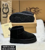 UGG SİYAH YÜKSEK TABAN DERİ BOT - 1
