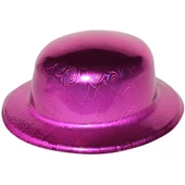 Pembe Renk Hologramlı Plastik Yuvarlak Melon 27x24 Cm - 1