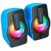 Rampage RMS-G7 FALSETTO 2.0 6 Watt RGB Ledli Mavi Multimedia Gaming USB Speaker - 1