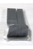 Plastik Gri Renkli Lüx Parti Doğum Günü Çatal - 18 Cm. - 25 Adetlik 5 Paket - 5