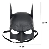 Siyah Renk Çocuk Boy Arkadan Lastikli Batman Maskesi A Kalite  20x14 Cm - 2