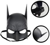 Siyah Renk Çocuk Boy Arkadan Lastikli Batman Maskesi A Kalite  20x14 Cm - 1