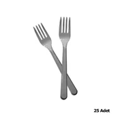 Plastik Gri Renkli Lüx Parti Doğum Günü Çatal - 18 Cm. - 25 Adetlik Paket thumbnail 2