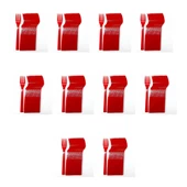 Plastik Kırmızı Renkli Lüx Parti Doğum Günü Çatal - 18 Cm. - 25 Adetlik 10 Paket thumbnail 1