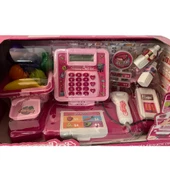 Çocuk Süper Market Pembe Yazar Kasalı Oyuncak - Mavi Su Dünyası - 1