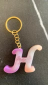 H Harfi Gökkuşağı Renkleri Kırmızı Sim Süsleme Anahtarlık Gold Aksesuarlı El Yapımı Epoksi thumbnail 6