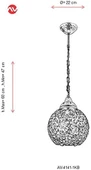 AVONNI AV-4141-1KB Krom Kaplama Modern Avize E27 Metal Kristal 22cm - 3