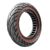 10x2.5 inç Dolgu Lastik Kırmızı Şeritli Scooter Lastiği - 1