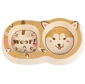 Bobo Bambu İkili Mama ve Su Kabı BO-3140Z ( 200+250ml ) Woof thumbnail 2