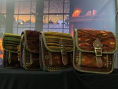 Midi Kilim dokuma otantik bordo askılı omuz çantası - 5