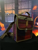 Heybe model Kilim dokuma otantik bordo askılı omuz çantası - 1