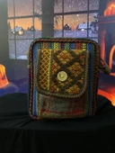 Kilim dokuma cep telefon modelli otantik bordo askılı omuz çantası - 2