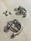 Orta Boy 2 Adet Yay Gözü Kancalı Kilit 28x33 mm Kutu Kilit Nikel - 3