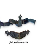 Dekoratif Kutu Kenarı 4 Adet Kutu Sandık Aksesuar Bakır Oksit - 3