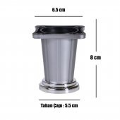 Yıldız Mobilya Masa Puf Sehpa TV Ünitesi Ayağı Saten Krom Baza Ayak 8 cm (4 Adet) - 3