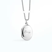 925 Ayar Altın Mikron Kaplama Oval Madolyon Kolye - CN00425 thumbnail 7